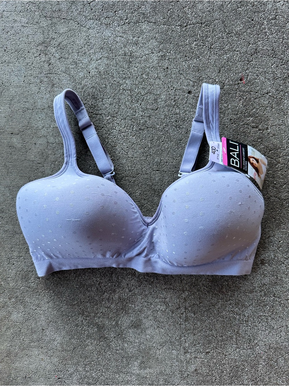 Bali Comfort Revolution Wireless Purple Polkadot Bra